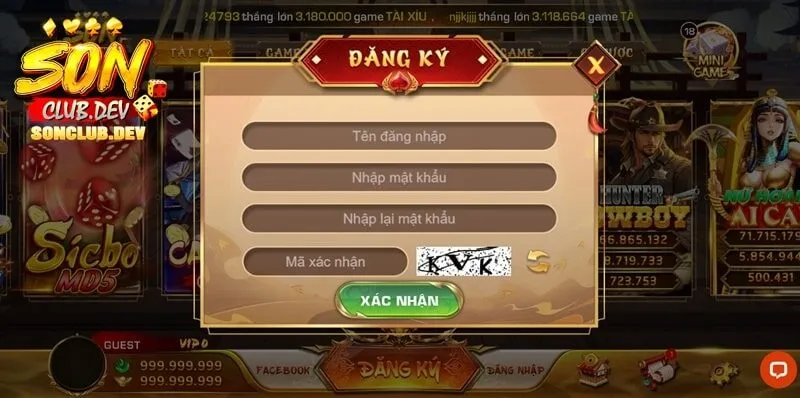 Người đăng ký SONCLUB phải từ 18 tuổi trở lên