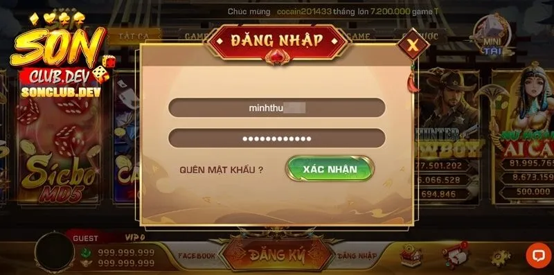 Khi đăng nhập, bạn cũng phải tuân thủ các điều khoản sử dụng SONCLUB
